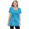 Woman Within Plus Size Perfect Printed Short-Sleeve Scoopneck Tee