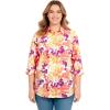 Woman Within Plus Size Perfect Three Quarter Sleeve Shirt(Sunshine Pop Floral)