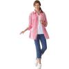Woman Within Plus Size Petite Perfect Long Sleeve Shirt(Classic Red Stripe)