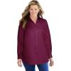 Woman Within Plus Size Petite Perfect Long Sleeve Shirt(Deep Claret)