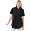 Woman Within Plus Size Petite Perfect Short Sleeve Shirt(Black)