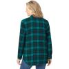 Woman Within Plus Size Petite Classic Flannel Shirt(Rich Jade Plaid)