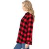 Woman Within Plus Size Petite Classic Flannel Shirt(Vivid Red Buffalo Plaid)