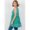 Woman Within Plus Size Tiered Tank(Emerald Rose Floral)