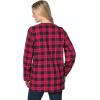 Woman Within Plus Size Flannel Tunic With Layered Look(Rich Jade Plaid)