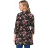 Woman Within Plus Size Perfect Pocket Long Shirt(Black Floral)