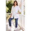 Woman Within Plus Size Perfect Pocket Long Shirt(French Blue Stripe)