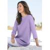 Woman Within Plus Size Perfect Three-Quarter Sleeve Boatneck Tee(Burnt Red)