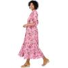 Woman Within Plus Size Roll-Tab Sleeve Crinkle Shirtdress(Delicate Pink Sweet Toss)