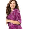 Woman Within Plus Size Roll-Tab Sleeve Crinkle Shirtdress(Primrose Yellow Leaf)