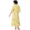 Woman Within Plus Size Roll-Tab Sleeve Crinkle Shirtdress(Primrose Yellow Leaf)