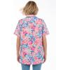 Woman Within Plus Size Short-Sleeve Cotton Campshirt(White Multi Stamp)