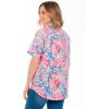 Woman Within Plus Size Short-Sleeve Cotton Campshirt(White Multi Stamp)