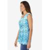 Woman Within Plus Size Swing Square Neck Pocket Tunic(Paradise Blue Batik Chevron)