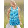 Woman Within Plus Size Swing Square Neck Pocket Tunic(White Floral Eclipse)