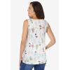 Woman Within Plus Size Swing Square Neck Pocket Tunic(White Multi Floral Toss)
