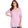 Woman Within Plus Size Cable Knit V-Neck Pullover Sweater(Pink)