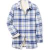 Woman Within Plus Size Fleece Flannel Snap-Front Shirt(French Blue Ivory Plaid)