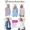 Woman Within Plus Size Perfect Long Sleeve Shirt(Primrose Yellow Sunny Stripe)