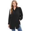 Woman Within Plus Size Velour Shirt(Black)