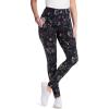 Woman Within Plus Size Tall Stretch-Cotton Knit Pull-On Printed Pocket Leggings(Black Abstract Floral)