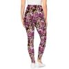 Woman Within Plus Size Tall Stretch-Cotton Knit Pull-On Printed Pocket Leggings(Black Berry Garland)