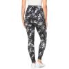 Woman Within Plus Size Tall Stretch-Cotton Knit Pull-On Printed Pocket Leggings(Black Splash Floral)