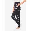 Woman Within Plus Size Tall Stretch-Cotton Knit Pull-On Printed Pocket Leggings(Black White Stars)
