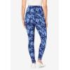 Woman Within Plus Size Tall Stretch-Cotton Knit Pull-On Printed Pocket Leggings(Blue Tie Dye)