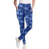 Woman Within Plus Size Tall Stretch-Cotton Knit Pull-On Printed Pocket Leggings(Blue Tie Dye)