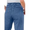 Woman Within Plus Size Perfect 5-Pocket Back-Elastic Denim Capri(Gunmetal)