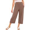Woman Within Plus Size Wide-Leg Texture Knit Capri(Mocha Nude)