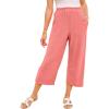 Woman Within Plus Size Wide-Leg Texture Knit Capri(Sweet Coral)