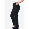 Woman Within Plus Size 7-Day Straight-Leg Elastic-Waist Stretchy Knit Pant(Black)