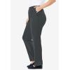 Woman Within Plus Size 7-Day Straight-Leg Elastic-Waist Stretchy Knit Pant(Heather Charcoal)