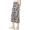 Woman Within Plus Size Linen Capri (Petite Available)(Navy Sunset Palm)