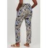 Woman Within Plus Size Straight Leg Linen Pant(Navy Sunset Palm)
