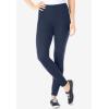 Woman Within Plus Size Tall Stretch-Cotton Knit Pull-On Leggings – 4X, Navy