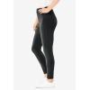 Woman Within Plus Size Tall Stretch-Cotton Knit Pull-On Leggings – 6X, Heather Charcoal