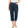 Woman Within Plus Size Clean Front Denim Capri(Indigo)