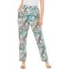 Woman Within Plus Size Straight Leg Linen Pant(White Sunset Palm)