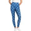 Woman Within Plus Size Stretch Cotton Cozy Legging(Blue Coast Bias Plaid)