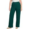 Woman Within Plus Size Wide-Leg Texture Knit Pant(Emerald Green)