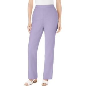 Woman Within Plus Size Straight Leg Linen Pant(Pale Lilac)