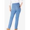 Woman Within Plus Size Flex Pull-On Straight-Leg Gap-Free Stretch Denim Jeans(Deep Claret)