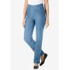 Woman Within Plus Size Flex Pull-On Straight-Leg Gap-Free Stretch Denim Jeans(Light Stonewash)