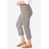 Woman Within Plus Size Pull-On Flex Elastic-Waist Stretch Denim Capri Jeans(Grey Denim)