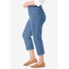 Woman Within Plus Size Pull-On Flex Elastic-Waist Stretch Denim Capri Jeans(Light Stonewash)
