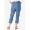 Woman Within Plus Size Pull-On Flex Elastic-Waist Stretch Denim Capri Jeans(Light Stonewash)