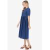 Woman Within Plus Size Short-Sleeve Denim Dress(Medium Stonewash Mini Dandelion)